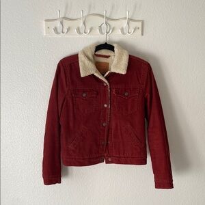 Levi's Red Jean Jacket with Cream Collar